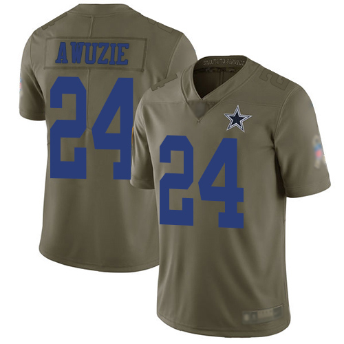 Men Dallas Cowboys Limited Olive Chidobe Awuzie #24 2017 Salute to Service NFL Jersey